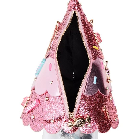 Betsey Johnson Kitsch Candy Tree Zipper Closure Crossbody Bag Pink New Sealed - Picture 3 of 15